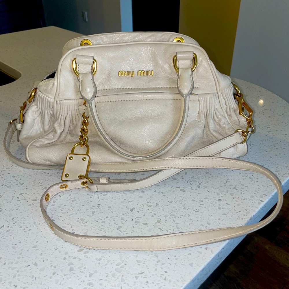 Leather Miu Miu handbag